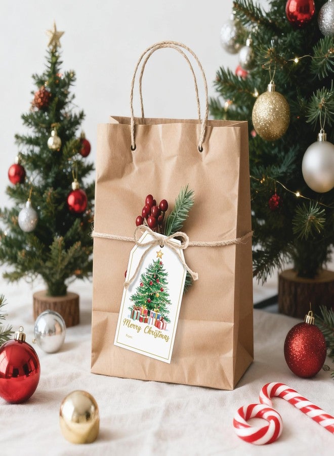 joycraft 50Pcs Merry Christmas Tags with String - 3.3x2.1 in White Paper Holiday Hangtags, Christmas Tree Gift Tags for Party Favor, Candy Bags, DIY Craft, Teacher Appreciation - Image 5